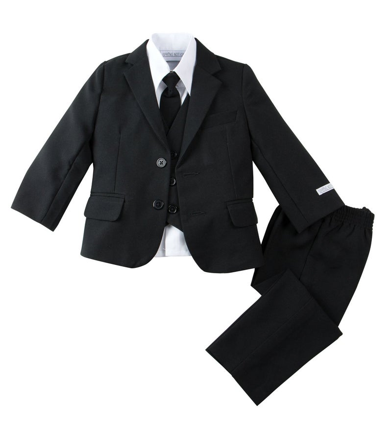 Spring Notion Baby Boys' Modern Fit Black Suit Set 24M - Image 1
